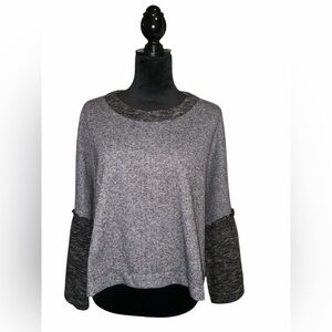 Anthropology THML Cropped Ruffled Sleeve Top, Oversized Medium, NWOT